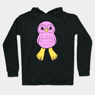 Pink Owl with Human Feet Hoodie